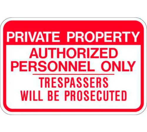 Zing Eco Parking Sign, Private Property Authorized Personnel..., 18"W x 12"H, EGP, Recycled Aluminum