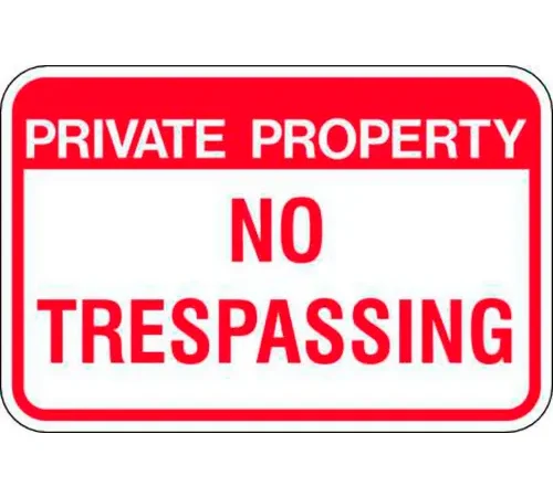 Zing Eco Parking Sign, Private Property No Trespassing, 18"W x 12"H, HIP, Recycled Aluminum