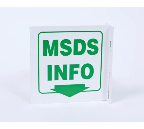 Zing Eco Safety L Sign, MSDS Info., 7"W x 7"H, Recycled Plastic