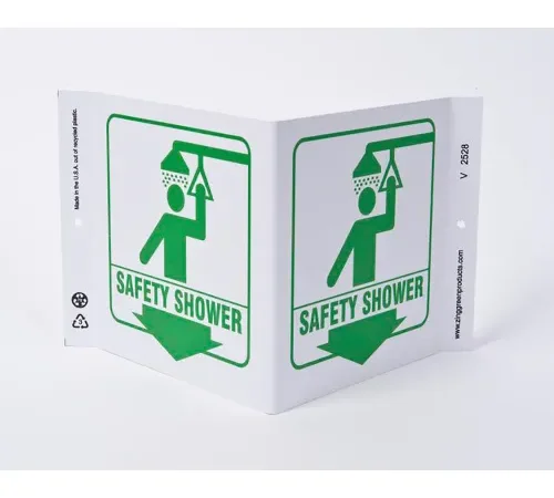 Zing Eco Safety V Sign, Safety Shower, 12"W x 7"H, Recycled Plastic