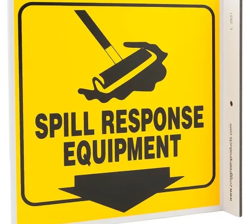 Zing Eco Safety L Sign, Spill Response Equipment, 7"W x 7"H, Recycled Plastic