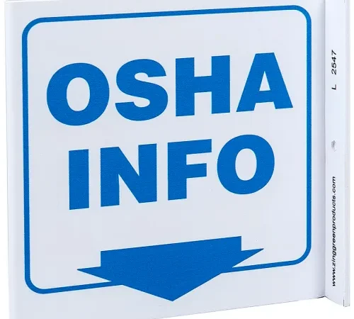 Zing Eco Safety L Sign, OSHA Info., 7"W x 7"H, Recycled Plastic