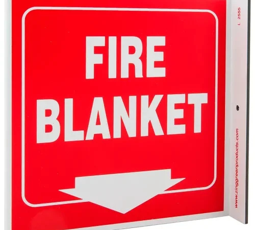 Zing Eco Safety L Sign, Fire Blanket, 7"W x 7"H, Recycled Plastic