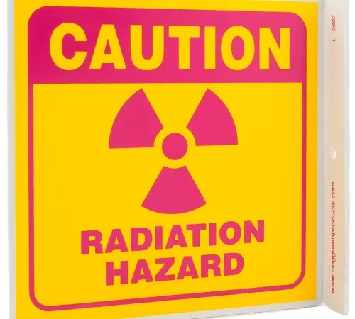 Zing Eco Safety L Sign, Radiation Hazard, 7"W x 7"H, Recycled Plastic