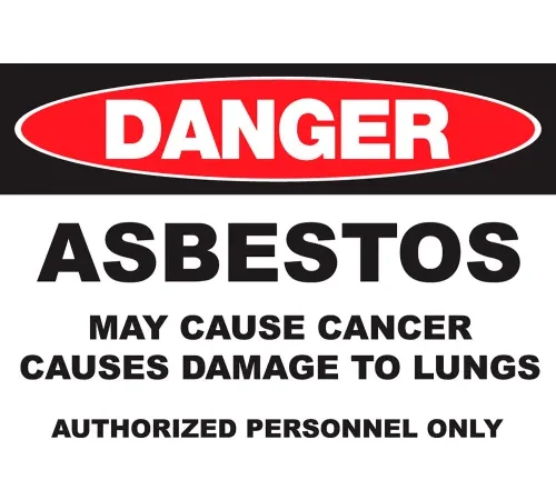 Zing Eco GHS Sign, Danger Asbestos, 14"W x 10"H, Recycled Polystyrene Self Adhesive