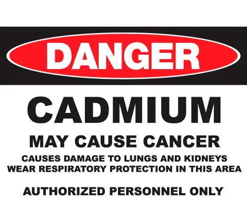 Zing Eco GHS Sign, Danger Cadmium, 14"W x 10"H, Recycled Aluminum