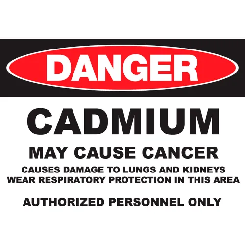 Zing Eco GHS Sign, Danger Cadmium, 14"W x 10"H, Recycled Aluminum