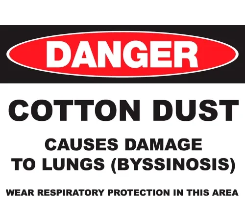 Zing Eco GHS Sign, Danger Cotton Dust, 14"W x 10"H, Recycled Aluminum