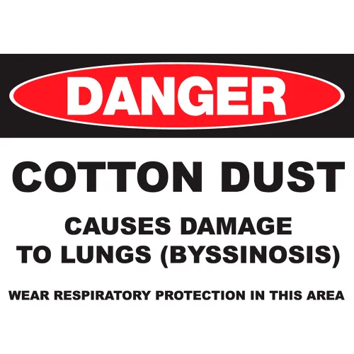 Zing Eco GHS Sign, Danger Cotton Dust, 14"W x 10"H, Recycled Aluminum