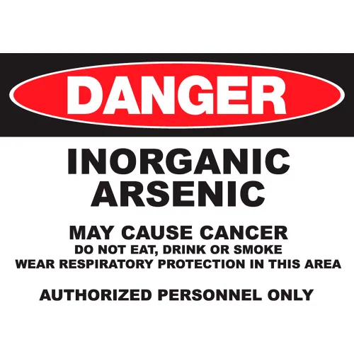 Zing Eco GHS Sign, Danger Inorganic Arsenic, 14"W x 10"H, Recycled Plastic