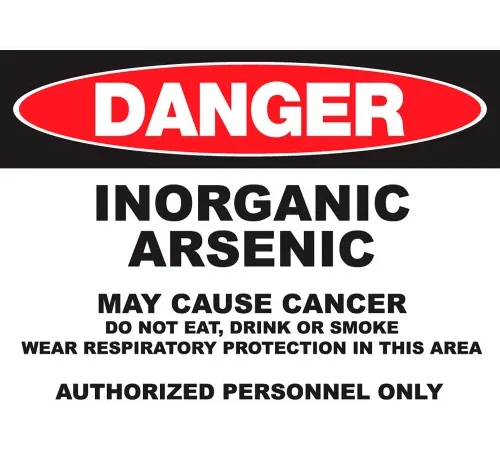 Zing Eco GHS Sign, Danger Inorganic Arsenic, 14"W x 10"H, Recycled Polystyrene Self Adhesive