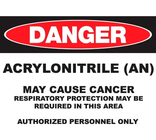 Zing Eco GHS Sign, Danger Acrylonitrile, 14"W x 10"H, Recycled Plastic