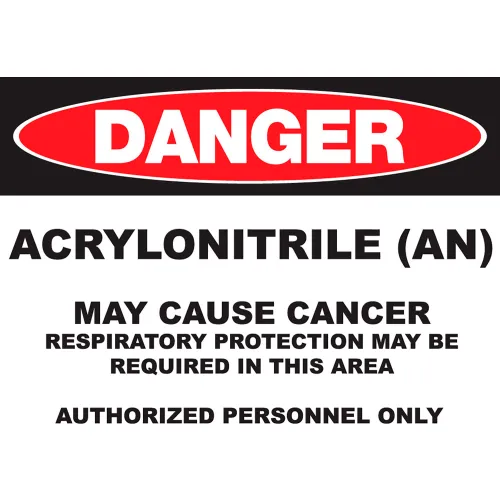 Zing Eco GHS Sign, Danger Acrylonitrile, 14"W x 10"H, Recycled Aluminum