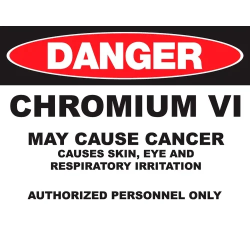 Zing Eco GHS Sign, Danger Chromium, 14"W x 10"H, Recycled Polystyrene Self Adhesive