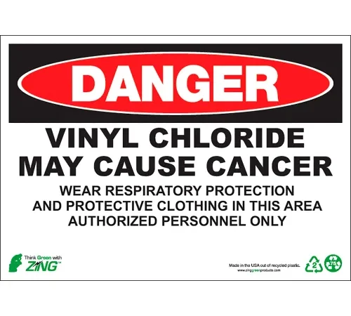 Zing Eco GHS Sign, Danger Vinyl Chloride May Cause Cancer, 14"W x 10"H, Polystyrene