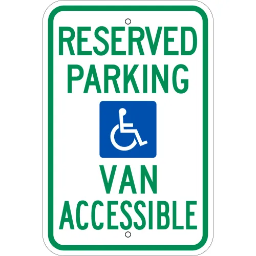 Zing Eco Parking Sign, Handicapped Van Accessible, 12"W x 18"H, Recycled Aluminum