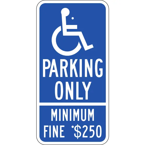 Zing Eco Parking Sign, Handicapped Parking Fine, California, 12"W x 24"H, Recycled Aluminum