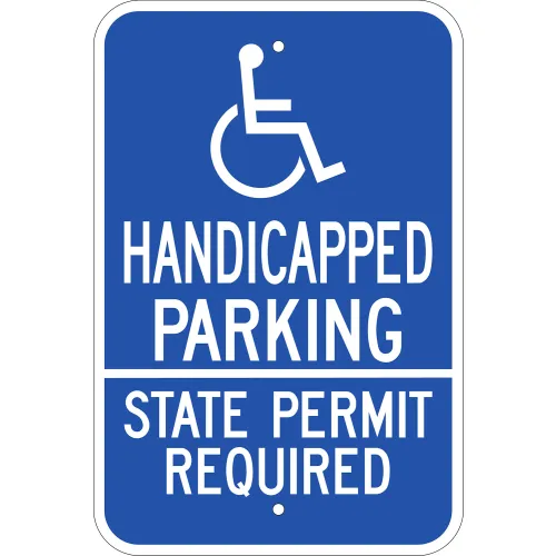 Zing Eco Parking Sign, Handicapped Parking State Permit, 12"W x 18"H, Recycled Aluminum