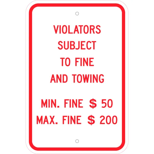 Zing Eco Parking Sign, Handicapped Parking Fine, Pennsylvania, 12"W x 18"H, Recycled Aluminum