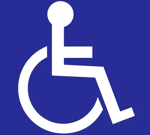 Zing Eco Handicapped Symbol Window Decal, 6"W x 6"H, White/Blue, Pack of 2