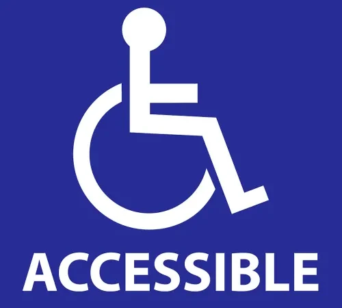 Zing Eco Handicapped Window Decal, Accessible, 6"W x 6"H, White/Blue, Pack of 2