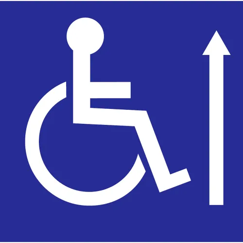 Zing Eco Handicapped Up Arrow Window Decal, 6"W x 6"H, White/Blue, Pack of 2