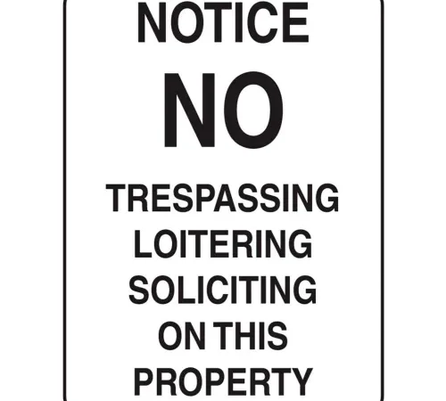 Zing Eco Security Sign, Notice No Trespassing, 10"W x 14"H, Recycled Aluminum