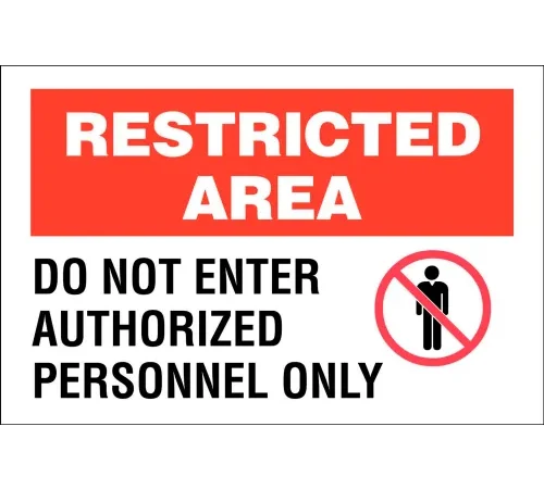 Zing Eco Security Sign, Restricted Area Do Not Enter Authorized..., 14"W x 10"H, Recycled Aluminum