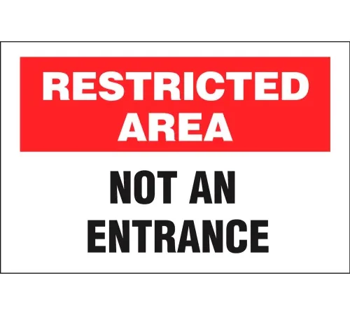 Zing Eco Security Sign, Restricted Not An Entrance, 14"W x 10"H, Recycled Aluminum