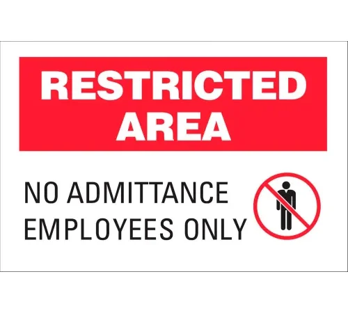Zing Eco Security Sign, Restricted No Admittance, 14"W x 10"H, Recycled Aluminum