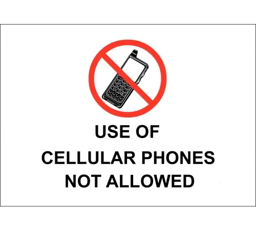 Zing Eco Security Window Decal, Cell Phones Not Allowed, 7"W x 5"H, Recycled Polystyrene, Pack of 2