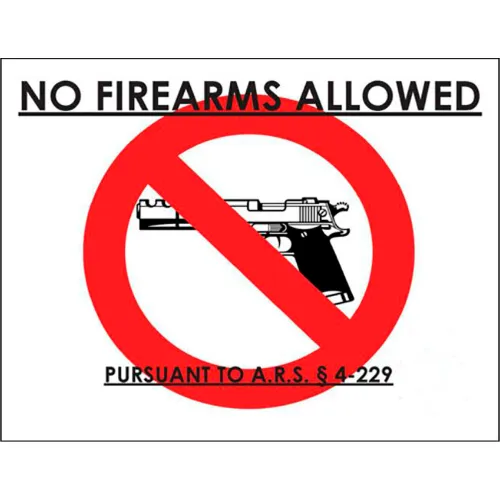 Zing Concealed Carry Sign, Arizona, 14"W x 10"H, Recycled Aluminum