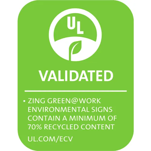 Zing No Smoking Sign, 25 Feet, 14"W x 10"H, Recycled Polystyrene Self Adhesive - Image 2