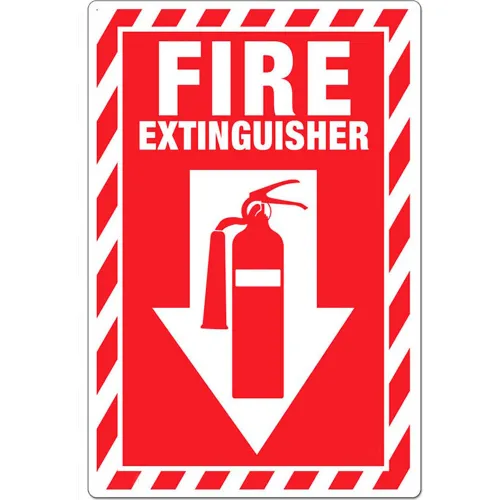 Zing Eco Safety Sign, Fire Extinguisher with Picto & Down Arrow, 10"W x 14"H, Recycled Plastic