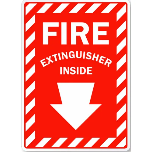 Zing Eco Safety Sign, Fire Extinguisher Inside with Arrow, 10"W x 14"H, Recycled Plastic
