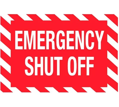 Zing Eco Safety Sign, Emergency Shut Off, 14"W x 10"H, Recycled Plastic