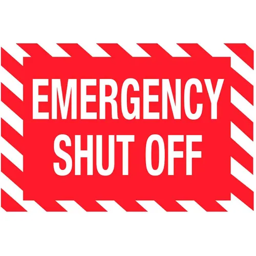Zing Eco Safety Sign, Emergency Shut Off, 14"W x 10"H, Recycled Aluminum
