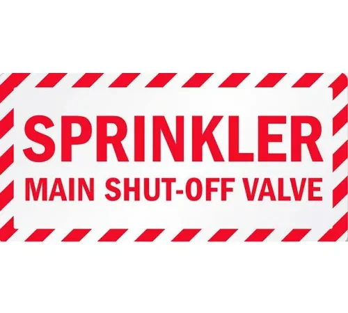 Zing Eco Safety Sign, Sprinkler Shut Off, 14"W x 10"H, Recycled Plastic