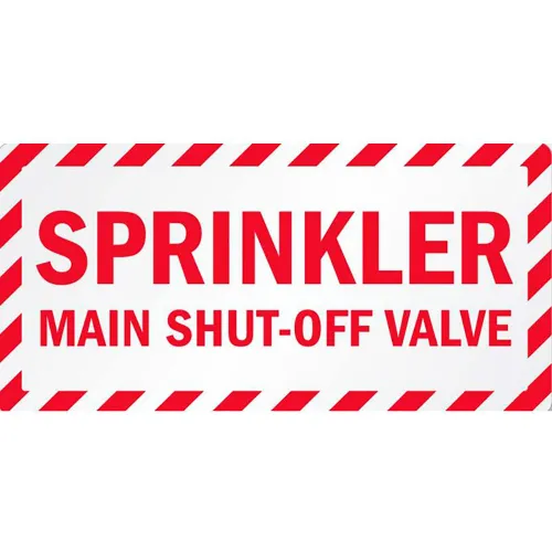 Zing Eco Safety Sign, Sprinkler Shut Off, 14"W x 10"H, Recycled Plastic