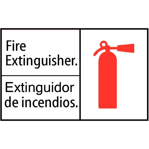 Zing Eco Safety Sign, Fire Extinguisher w/Picto, English/Spanish, 14"W x 10"H, Recycled Polystyrene
