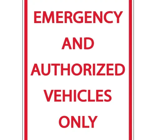 Zing? Eco Parking Sign, Emergency And Authorized Vehicles Only, 18"H x 12"W, EGP, 1/16" Thick