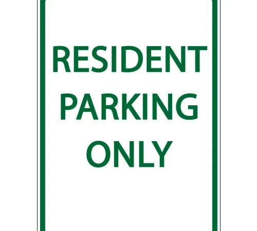 Zing? Eco Parking Sign, Resident Parking Only, 18"H x 12"W, EGP, 1/16" Thick