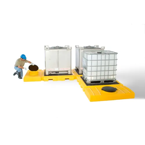 UltraTech Ultra-Modular IBC Spill Pallet, 3-Tank, Indoor Model, 355 Gallon Capacity