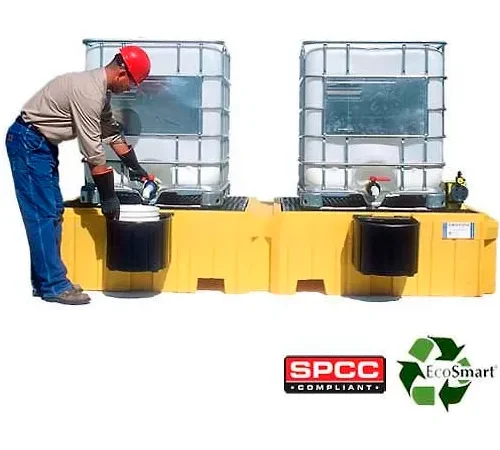 UltraTech Ultra-Twin IBC Spill Pallet? 1143 - No Drain - with 2 Bucket Shelves