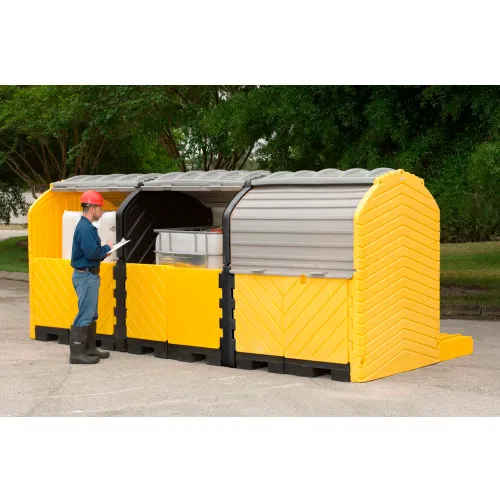 UltraTech Ultra-Modular IBC Spill Pallet, 3-Tank, Outdoor Model 355 Gallon Capacity