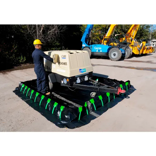 UltraTech Ultra-Containment Berm, Stake Wall Model, 28 oz. Copolymer 2000, 30'L x 15'W x 12"H - Image 4