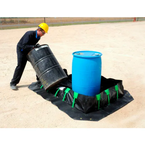 UltraTech Ultra-Containment Berm, Stake Wall Model, 28 oz. Copolymer 2000, 30'L x 15'W x 12"H - Image 5