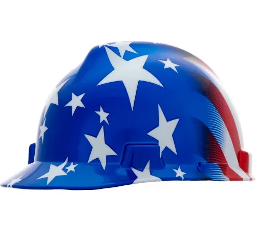 American flag hard hat