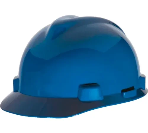 Blue construction safety hard hat