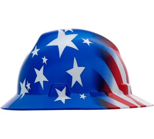 American flag patterned construction hard hat